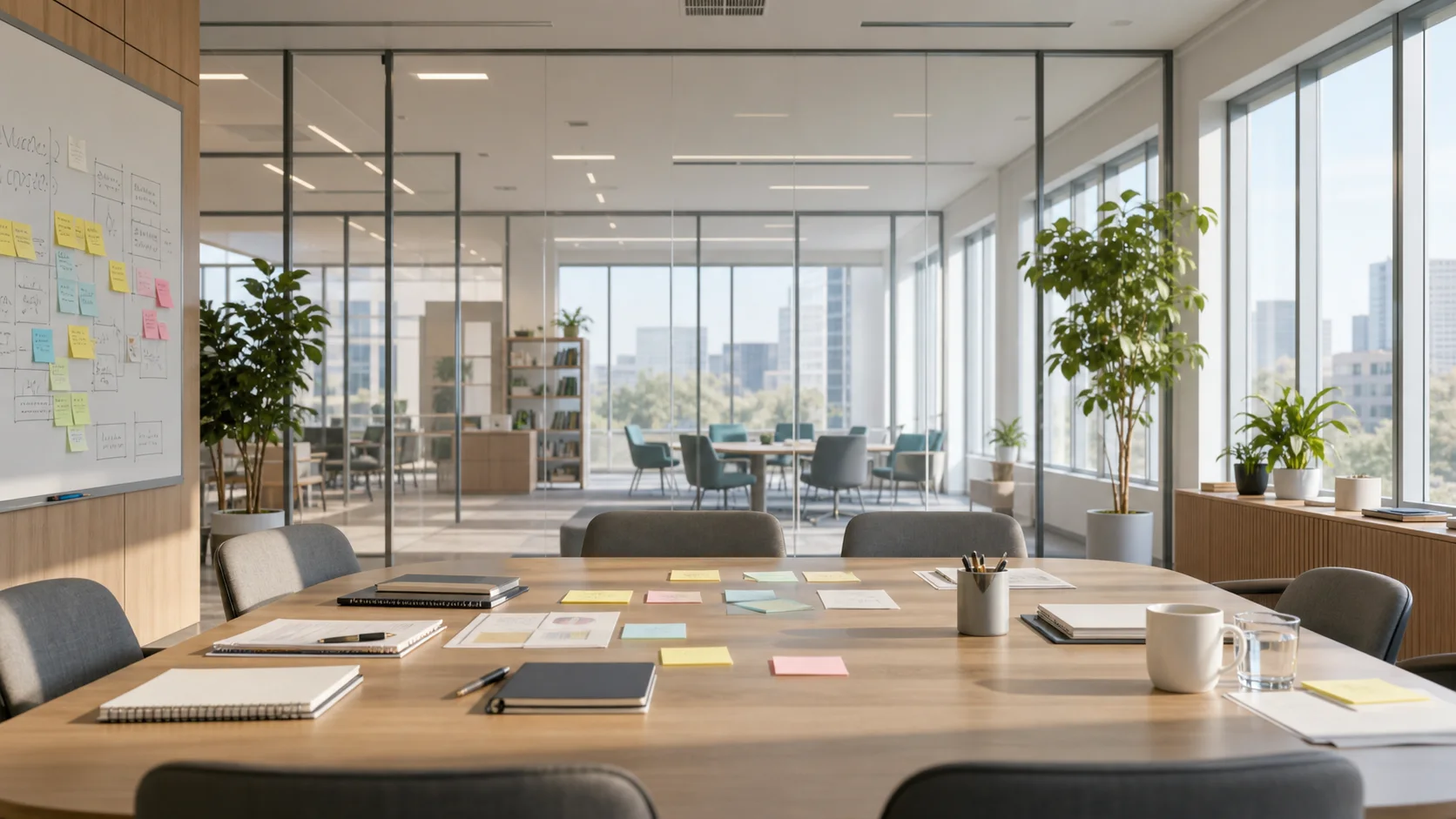 Daytime business strategy room